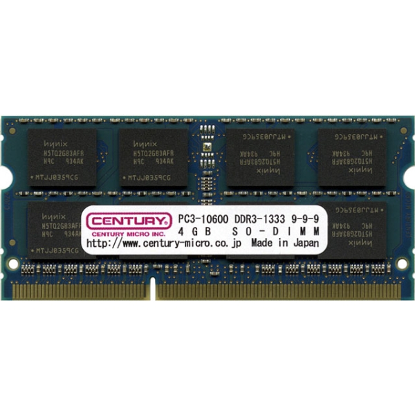 Memory CENTURY MICRO CD4G-SOD3U1333 S.O.DIMM DDR3 PC3-10600 4GB