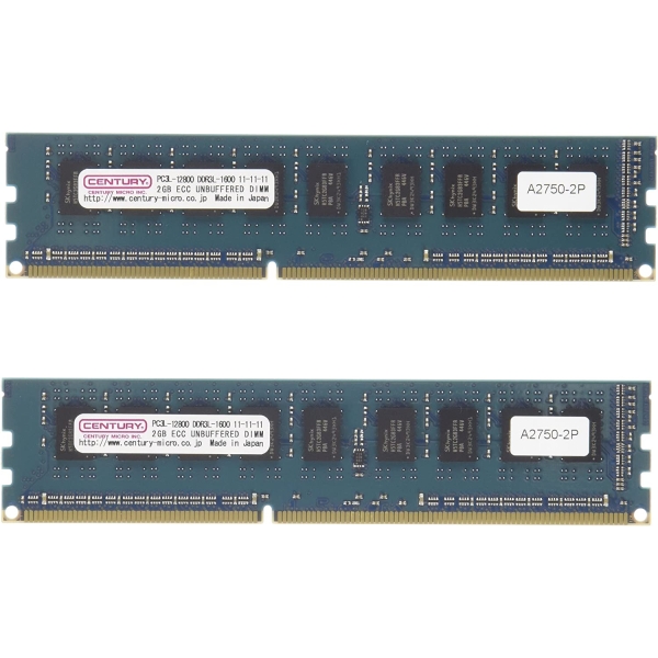 Memory CENTURY MICRO CK2GX2-D3LUE1600 DDR3L PC3-12800 2GB 2-Disc ECC