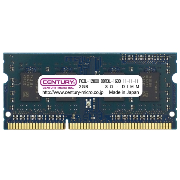 CENTURY MICRO CK2GX2-SOD3LU1600H SODIMM DDR3L PC3L-12800 2GB 2 disc set Memory