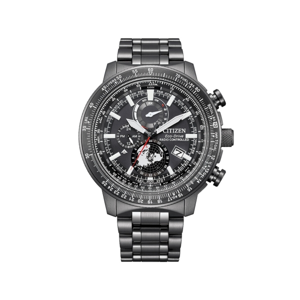 Citizen PROMASTER SKY- Eco drive radio time signal direct flight geo-trekker BY3005-56G Watch