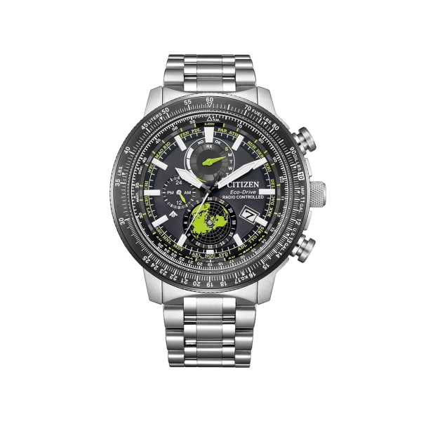 Citizen PROMASTER SKY- Eco drive radio time signal direct flight geo-trekker BY3006-53E Watch