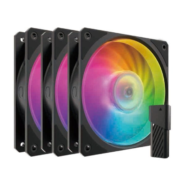 COOLER MASTER Mobius 120P ARGB 3-Pack Fan Kit MFZ-M2DN-243P2-R1 Black Case Fan