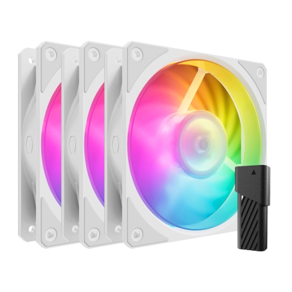 COOLER MASTER Mobius 120P ARGB White Edition 3-Pack Fan Kit MFZ-M2DW-243P2-R1 White Case Fan