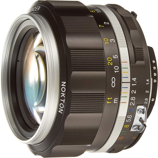 Camera Lens Cosina Voigtlander NOKTON 58mm F1.4 SL II S Silver rim Lense