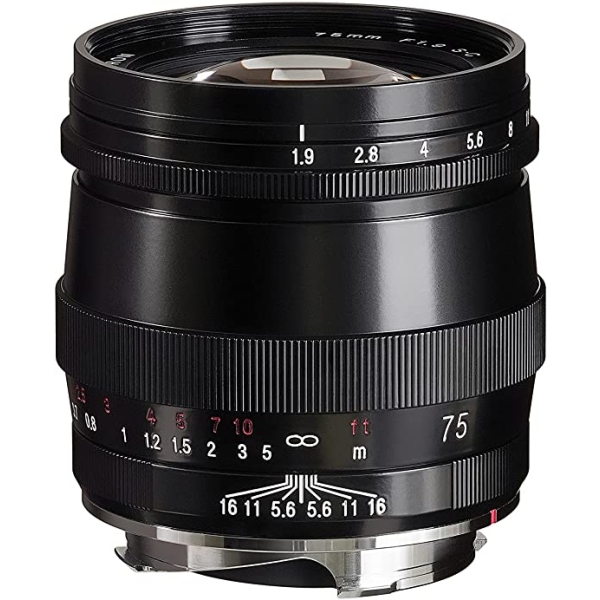 Camera Lens Cosina VoigtlanderULTRON 75mm F1 .9 VM SC black paint Lense