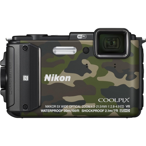 Digital Camera Nikon COOLPIX AW130 Camouflage Green Cameras Digital Cameras