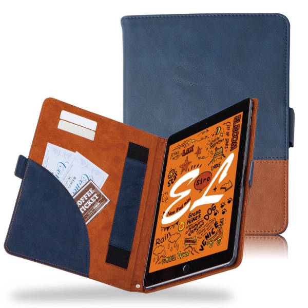 Tablet Case Elecom TB-A19SPLFDTNV Navy  &  Brown Tablet Case