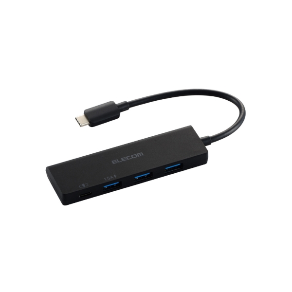 ELECOM U3HC-H040PBK Black USB Hub