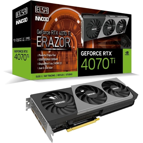 ELSA ELSA GeForce RTX 4070 Ti ERAZOR GD4070T-12GEREZ PCIExp 12GB Graphic Card