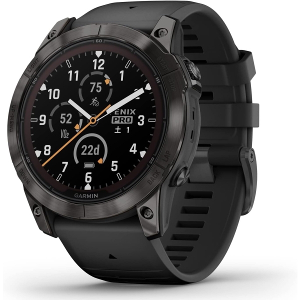 GARMIN Fenix 7x Pro Sapphire Dual Power 010-02778-52 Ti Carbon Gray Black Smart Watch