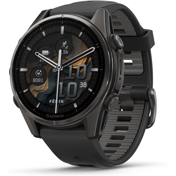 GARMIN fenix 8 Sapphire AMOLED 47mm 010-02904-17 Ti/Orange Smart Watch