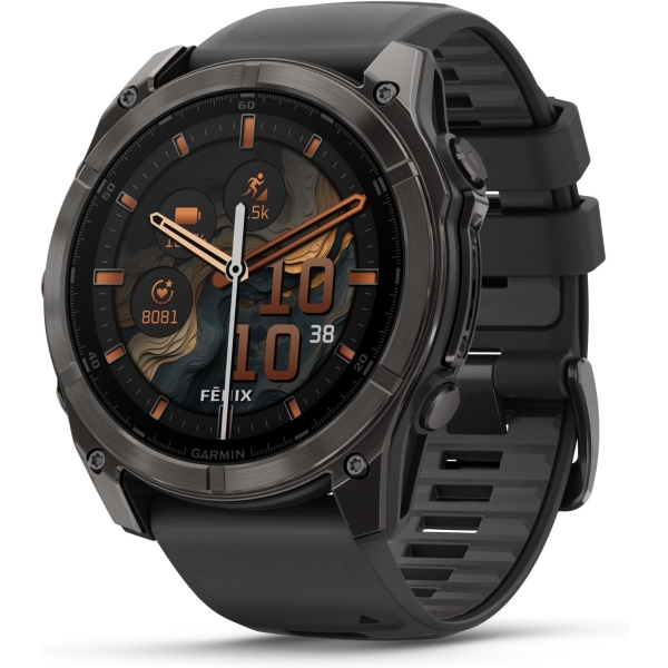 GARMIN fenix 8 Sapphire AMOLED 51mm 010-02905-81 Ti/Leather Band Smart Watch