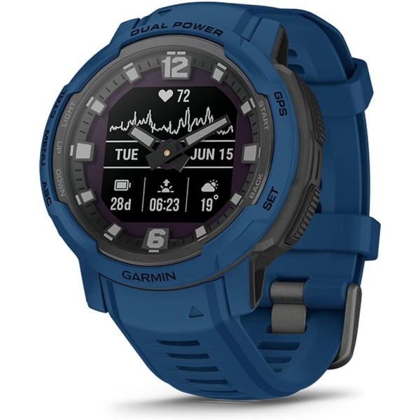 GARMIN Instinct Crossover Dual Power 010-02730-42 Tidal Blue Smart Watch