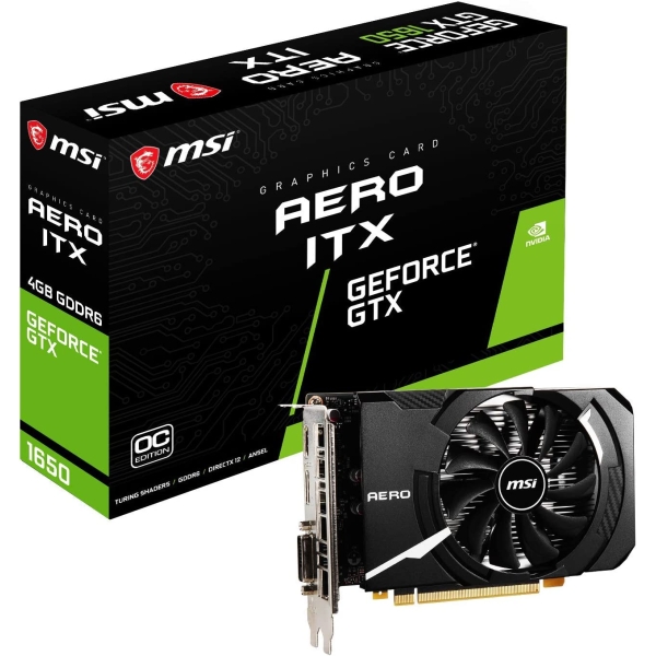 Graphic Card MSI GeForce GTX 1650 D6 AERO ITX J OC PCIExp 4GB