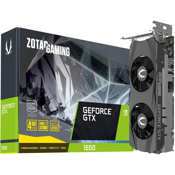 Graphic Card ZOTAC GAMING GeForce GTX 1650 Low Profile GDDR6 ZT-T16520H-10L PCIExp 4GB