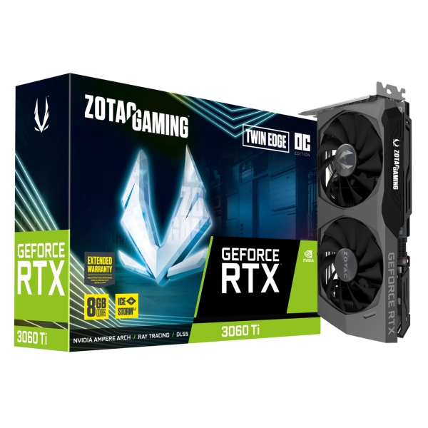 Graphic Card ZOTAC GAMING GeForce RTX 3060 Ti Twin Edge OC LHR ZT-A30610H-10MLHR PCIExp 8GB