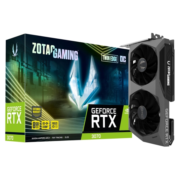 Graphic Card ZOTAC GAMING GeForce RTX 3070 Twin Edge OC LHR ZT-A30700H-10PLHR PCIExp 8GB