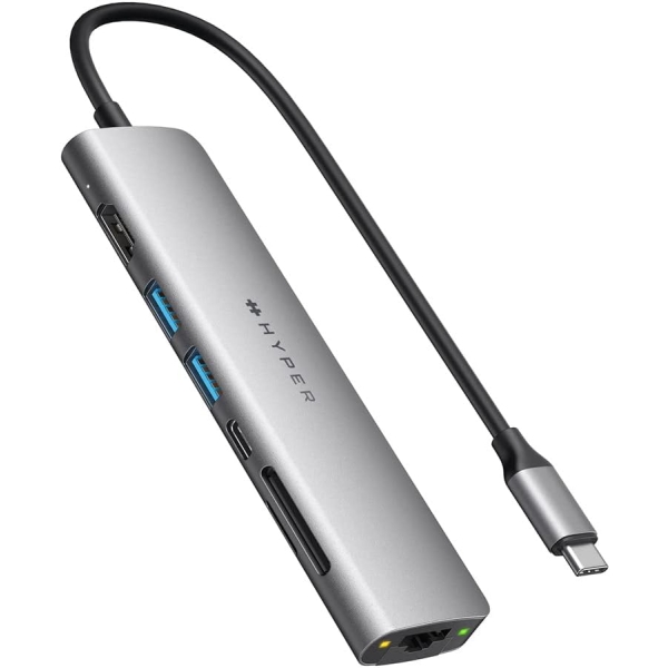 HYPER HyperDrive SLAB 7-in-1 USB-C Hub HP-HD22HGR gray USB Hub