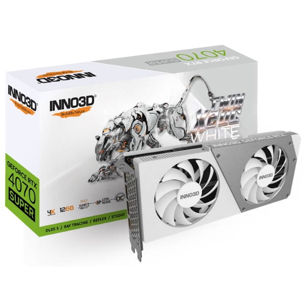 Inno3D GeForce RTX 4070 SUPER TWIN X2 OC WHITE N407S2-126XX-186162W PCIExp 12GB Graphic Card