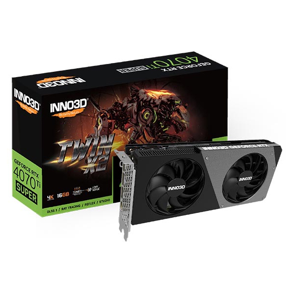 Inno3D GeForce RTX 4070 Ti SUPER TWIN X2 N407TS2-166X-186156N PCIExp 16GB Graphic Card