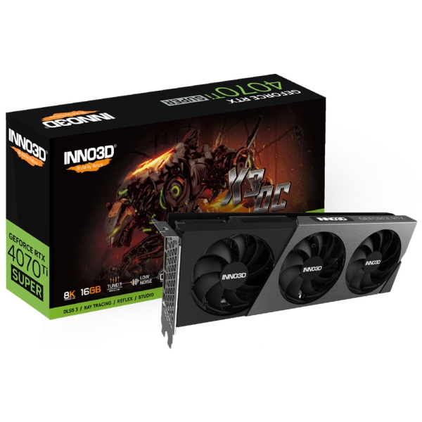 Inno3D GeForce RTX 4070 Ti SUPER X3 OC N407TS3-166XX-186158N PCIExp 16GB Graphic Card