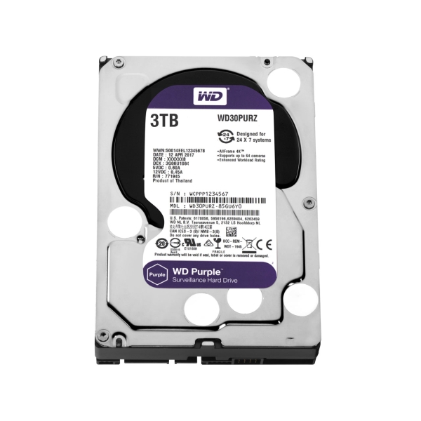 Internal Hard Drive 3.5 inch WESTERN DIGITAL WD30PURZ 3TB SATA600 5400