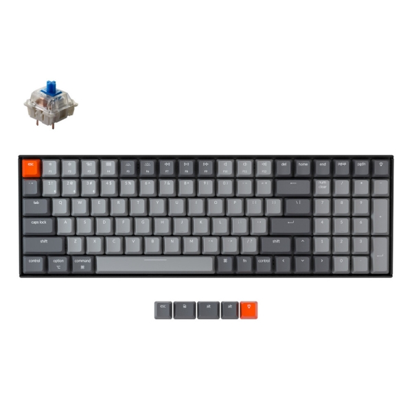 Keyboard Keychron K4 Wireless Mechanical Keyboard V2 White LED K4-A2-US blue axis