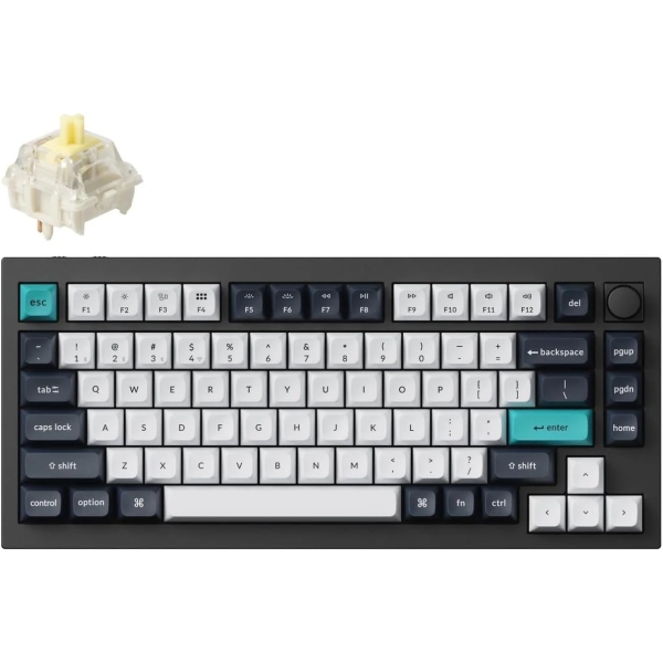 Keychron Q1M-M4-US Yellow Axis (Banana) Carbon Black Keyboard