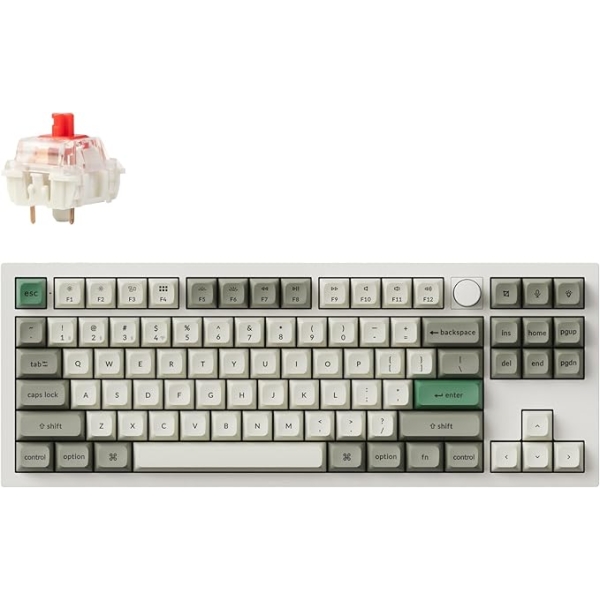 Keychron Q3M-P1-US Red Axis Shell White Keyboard