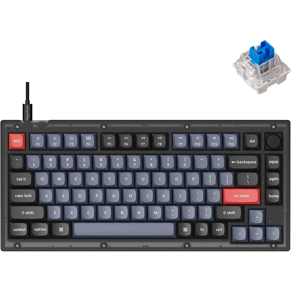 Keychron V1-C2-US blue axis floss Ted black Keyboard