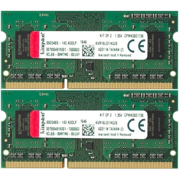 Memory Kingston KVR16LS11K2/8 S.O.DIMM DDR3L PC3L-12800 4GB 2-Disc Set