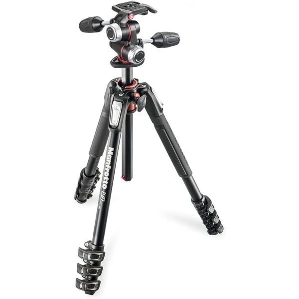 Camera Tripod & Monopod Manfrotto 190 Pro Aluminum Tripod 4 Shelves + 3-Way Pan Head Kit MK190XPRO4-3W Tripods & Monopod