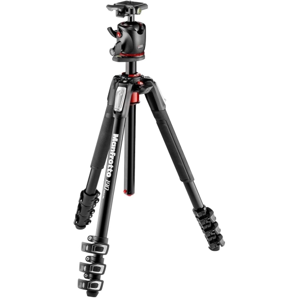 Camera Tripod & Monopod Manfrotto 190 Pro Aluminum Tripod 4 Shelves + Ball Pan Head Set MK190XPRO4-BHQ2 Tripods & Monopod