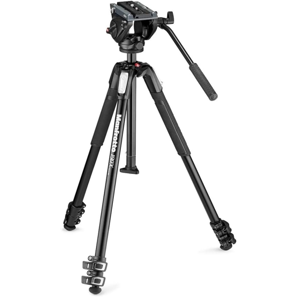 Camera Tripod & Monopod Manfrotto MVH500AH Video Pan Head +MT190X3 Aluminum Tripod MVK500190X3 Black Tripods & Monopod