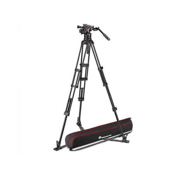 Camera Tripod & Monopod Manfrotto Nitrotec 612 Video Pan Head+Aluminum Twin Tripod GS MVK612TWINGA Black Tripods & Monopod