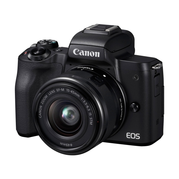 Mirrorless Camera CANON EOS Kiss M EF-M15-45 IS STM Lens Kit Black Cameras Digital Cameras