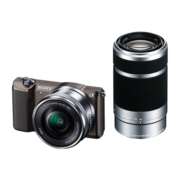 Mirrorless Camera SONY α5100 ILCE-5100Y double zoom lens kit Brown Cameras Digital Cameras