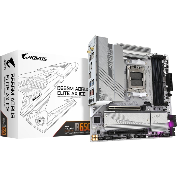 Mother Board GIGABYTE B650M AORUS ELITE AX ICE Computers Computer Components