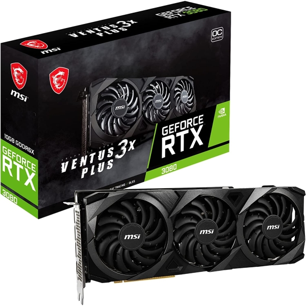 Graphic Card MSI GeForce RTX 3080 VENTUS 3X PLUS 10G OC LHR PCIExp 10GB