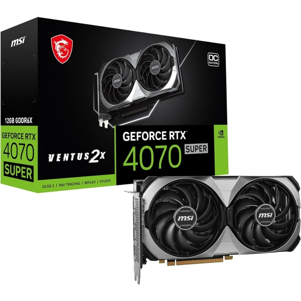 MSI GeForce RTX 4070 SUPER 12G VENTUS 2X OC PCIExp 12GB Graphic Card