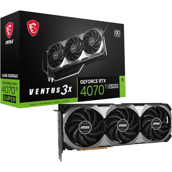 MSI GeForce RTX 4070 Ti SUPER 16G VENTUS 3X OC PCIExp 16GB Graphic Card