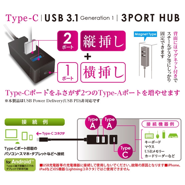 USB Hub Nakabayashi Digio2 UH-C3133BK Black USB Hub