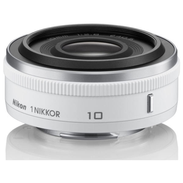 Camera Lens Nikon 1 NIKKOR 10mm f/2.8 White Lense