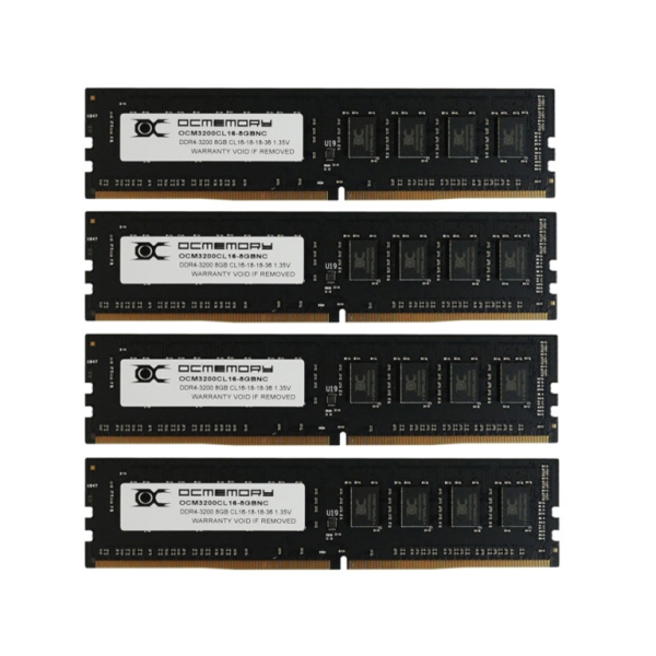 Memory OCMEMORY OCM3200CL16Q-32GBNC DDR4 PC4-25600 8GB 4-Disc Set