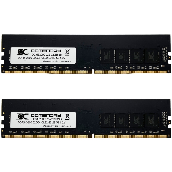 OCMEMORY OCM3200CL22D-64GBNB DDR4 PC4-25600 32GB 2-pack Memory