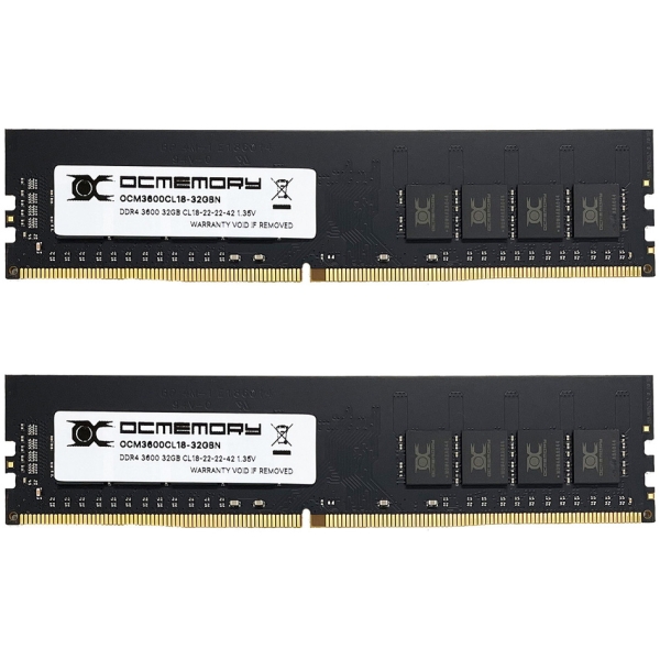 Memory OCMEMORY OCM3600CL18D-64GBN DDR4 PC4-28800 32GB 2-Disc