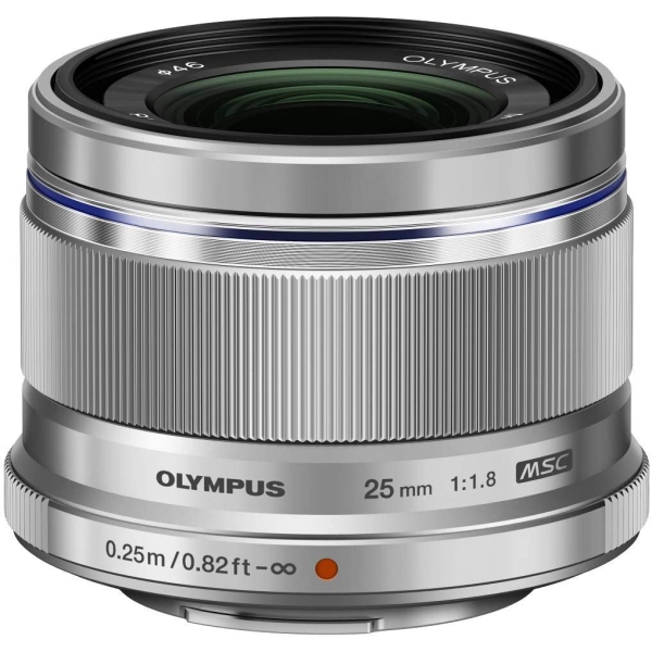 Camera Lens Olympus M.zuiko Digital 25mm F1.8 Silver Lense