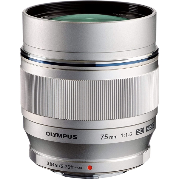 Camera Lens Olympus M.zuiko Digital Ed 75mm F1.8 Silver Lense