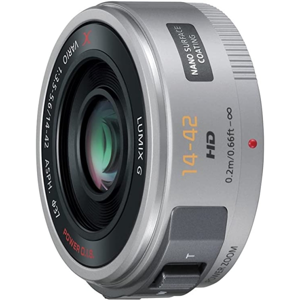 Camera Lens Panasonic LUMIX G X VARIO PZ 14-42mm/F3.5-5.6 ASPH./ POWER O.I.S. H-PS14042-S Silver Lense