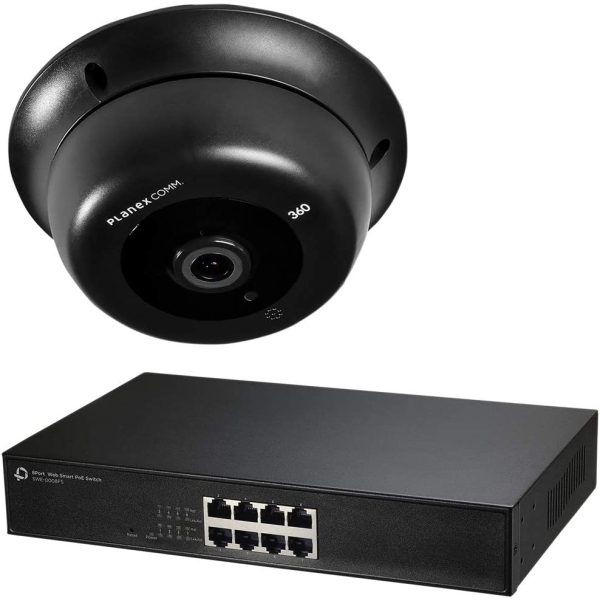 Video Surveillance Camera PLANEX SMAKAME 360 Ceiling Type CS-QV360C-IMP Video Surveillance Camera